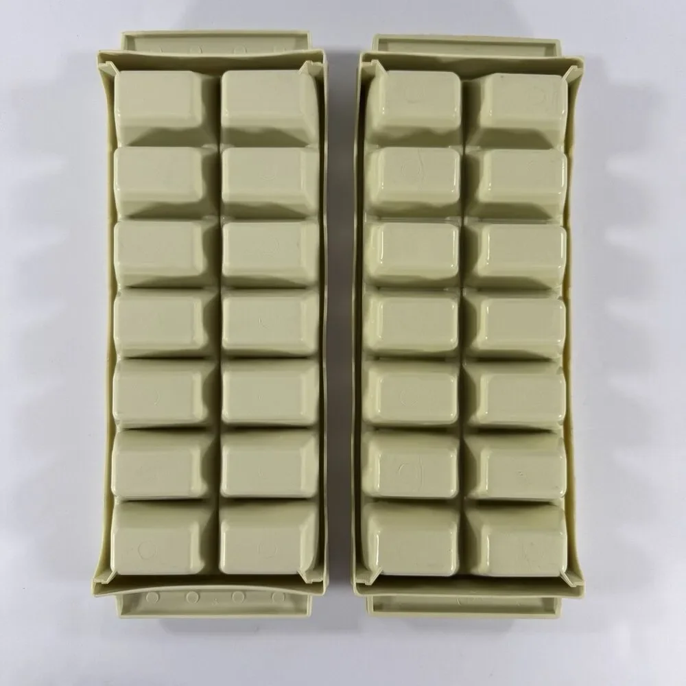 GE Ice Cube Trays BEIGE Set of 2 Stacking Vintage General Electric ~ READ